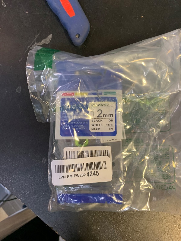 Photo 1 of 1-Pack 12mm 0.47" Laminated White Label Maker Tape Refill – Replacement for Brother P Touch Label Maker Tape TZe231 TZe-231 TZe, Compatible with Brother P-Touch Label Maker PT-D200 PT-2040 PT-1000