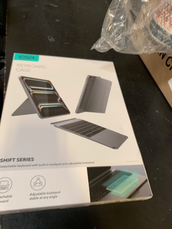 Photo 1 of ESR for iPad Air 13" (M3/M2) 2025/2024 Case with Keyboard, Magnetic Detachable Keyboard, Portrait/Landscape Modes, Large Click-Anywhere Trackpad, Backlit Keys, Shift Series, Dark Gray