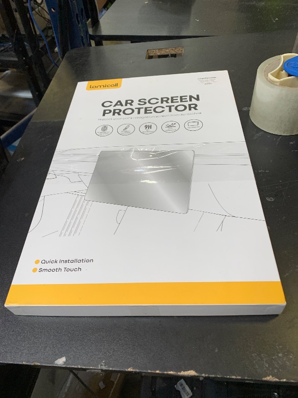 Photo 1 of Lamicall Tesla Model Y (2020-2024) & Model 3 (2017-2023) Screen Protector - [Anti Scratch & Fingerprint] [9H Hardness] Glossy Tempered Glass Screen Protector for Tesla Model Y / Model 3, Tesla Assesories