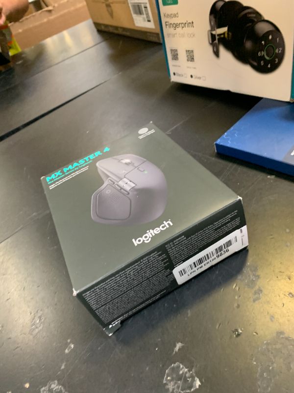 Photo 1 of Logitech MX Master 4, Ergonomic Wireless Mouse with Advanced Performance Haptic Feedback, Ultra-Fast Scrolling, USB-C Charging, Bluetooth, Windows, MacOS - Graphite