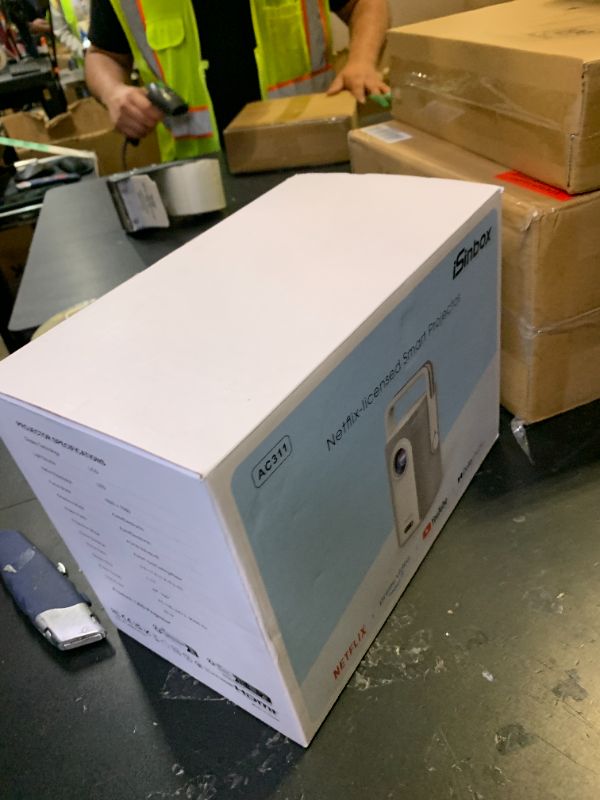 Photo 1 of [Short Throw/1200ANSI/Built in Apps] 4K Outdoor Projector with WiFi and Bluetooth, Auto Focus Projector with Dual-Mode Stand, Smart Portable Proyector with Netflix/YouTube/PrimeVideo & Dolby