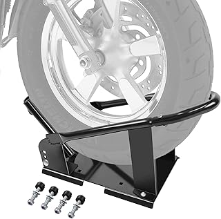 Photo 1 of JY PERFORMANCE Motorcycle Wheel Chock, Universal Motorcycle Front Wheel Stand for Trailer, Cruiser, Sports & Dirt Bikes, 1800 lb Capacity Adjustable Wheel Stand for 15"-21" Wheels