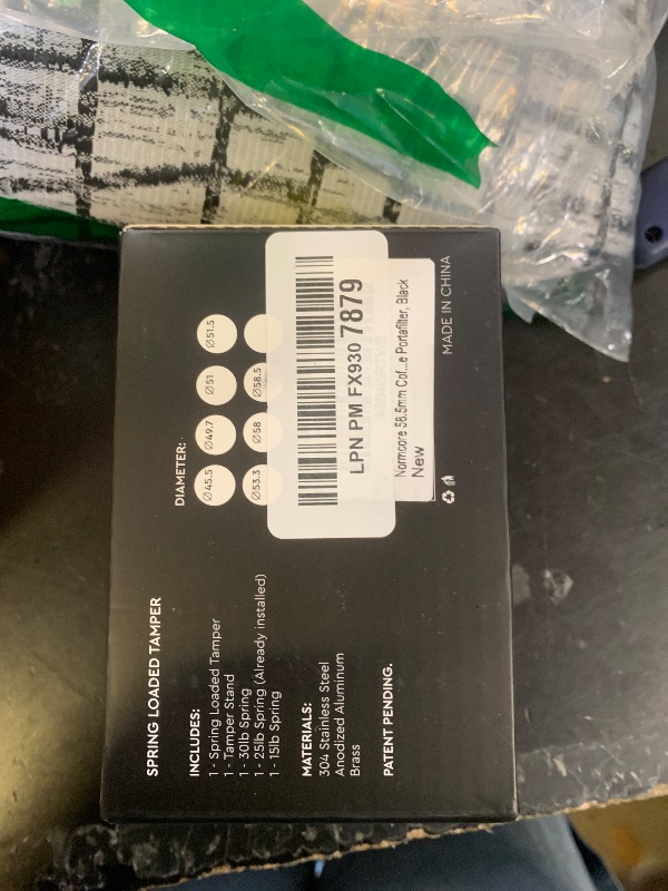 Photo 1 of Normcore 58.5mm Coffee Tamper V4.1 Mini, Spring-Loaded with Click Feedback, Self-Leveling Stainless Steel Flat Baffle, Compatible with 58mm Espresso Machines Portafilter, Black