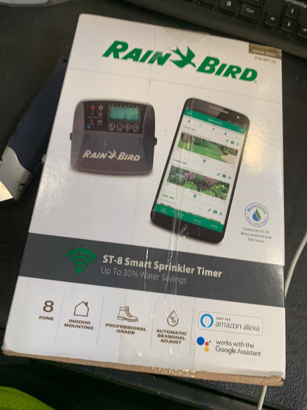 Photo 1 of Rain Bird ST8I-2.0 Smart Indoor WiFi Sprinkler/Irrigation System Timer/Controller, WaterSense Certified, 8-Zone/Station, Compatible with Amazon Alexa
