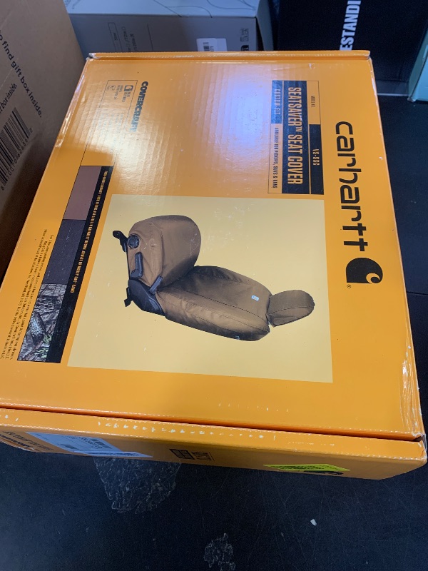 Photo 1 of Covercraft Carhartt SeatSaver Custom Seat Covers | Fits 2017-2018 Ford F-250/F-350/F-450/F-550 Crew Cab | 2nd Row 60/40 Bench Seat, Duck Weave Brown