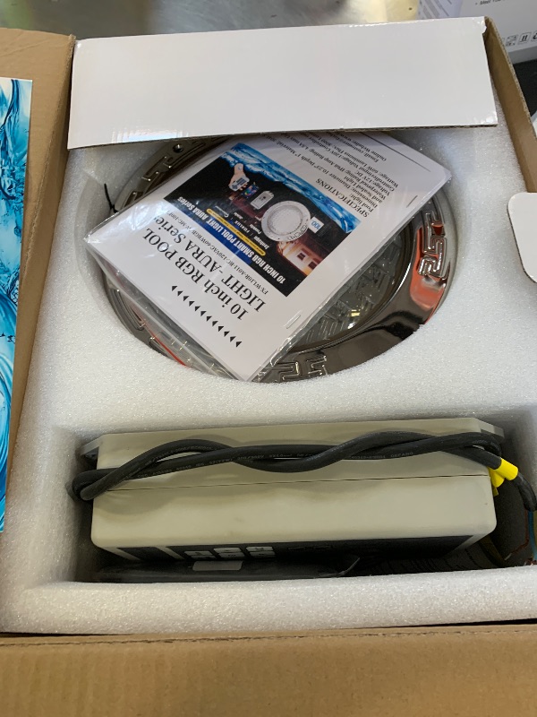 Photo 1 of Generalman Pool Lights for Inground Pools, 10-Inch RGB LED Color-Changing Underwater Light, 60W, AC 120V, 100ft Cable with Controller, Remote & APP Control, IP68 Waterproof