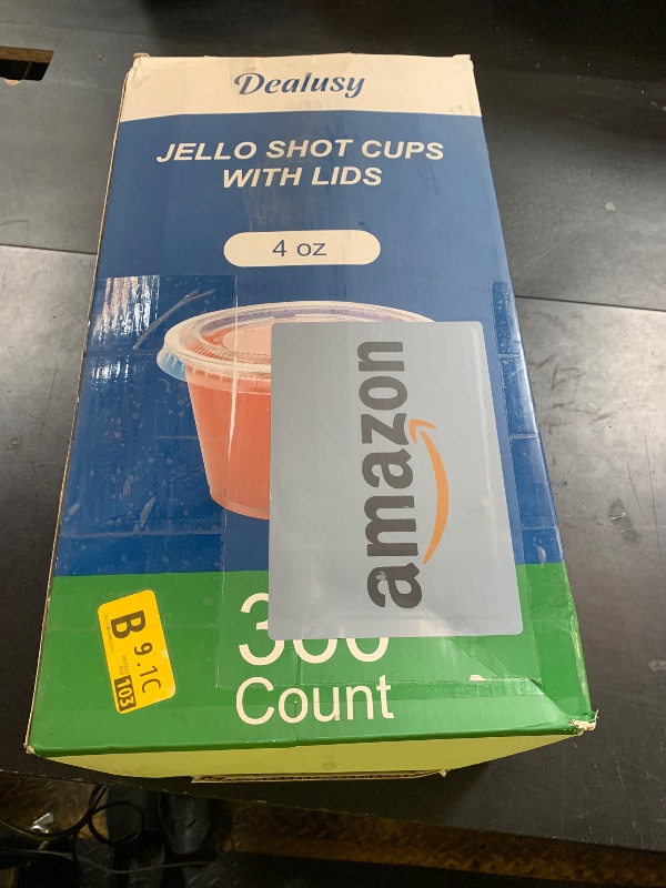 Photo 1 of Dealusy 360 Set 4 oz Jello Shot Cups with Lids, Sturdy & Food Safe Disposable Plastic Portion Condiment Dipping Sauce Cups, Small Containers for Salad Dressing