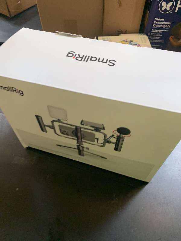 Photo 1 of SmallRig All-in-One Universal Quick Release Phone Video Rig Kit Pro, Phone Stabilizer Rig Kit with LED Light Microphone QR Tripod Dual Handles Power Bank Holder, for Creator & Live Streaming - 4704