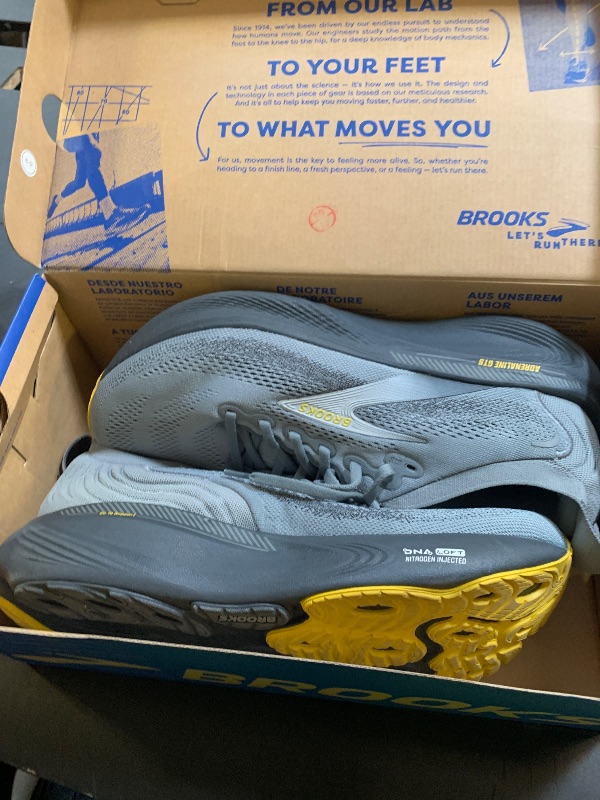 Photo 1 of Brooks Men’s Adrenaline GTS 25 Supportive Running & Walking Shoe - Primer Grey/Ebony/Jasmin - 11.5 Medium