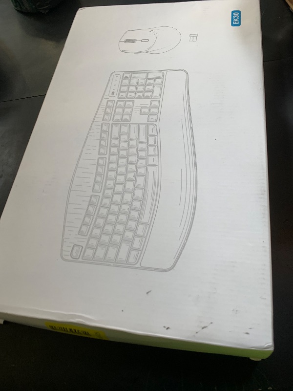 Photo 1 of Wireless Keyboard and Mouse Combo,2.4G Full Size Wave Keys Ergonomic Keyboard with Wrist Rest for Natural Typing, 3 DPI Adjustable Ergonomic Silent Mouse for Computer/Laptop/Windows/Mac (Gray)