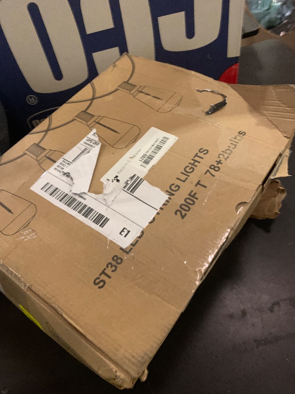 Photo 1 of MGVIH Outdoor String Led Patio Lights - 200Ft 60M Outside Waterproof Light with Remote Dimmable ST38 Shatterproof Bulb Hanging Outdoor Electric Lighting for Backyard Yard Gazebo Porch Party