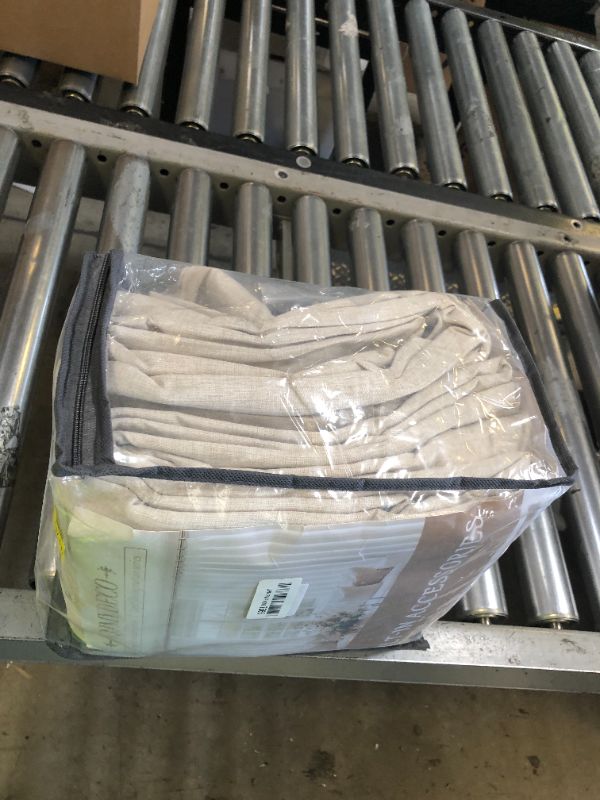 Photo 1 of Extra Wide 100 Inch Blackout Curtains 96 Inches Long for Living Room, Rustic Boho Room Darkening Textured Linen Pleated Dining Room Office Insulated Ceiling Track Window Drapes 100"W x 96"L 2 Panels