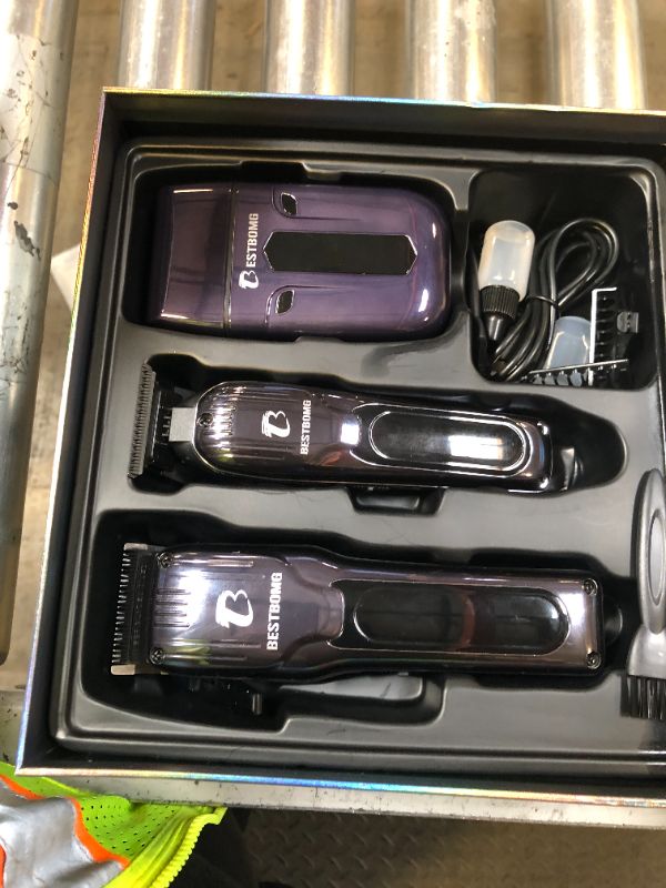 Photo 1 of BESTBOMG® Hair Clippers for Men, Professional Hair Clippers, Beard Trimmer& Rechargeable Shaver Set, Metal T-Blade, LED Display, Barber Hair Cutting Kit for Men Grooming & Gifts, BS-808C (Blue)