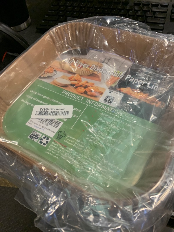 Photo 1 of 10 Inch Largest Square Air Fryer Disposable Paper Liner, XXL 100Pcs Air Fryer Parchment Liners for 8QT or Bigger Air Fryer, Non-stick, Food Grade Baking Paper for Frying, Roasting and Microwave