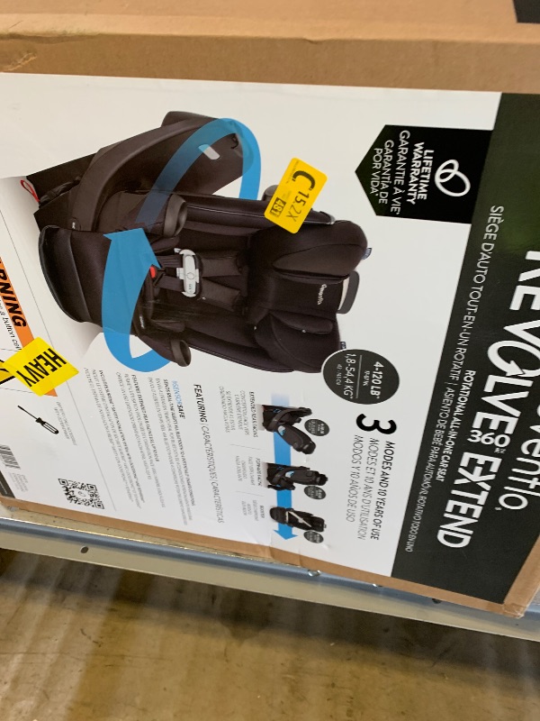 Photo 1 of Evenflo Gold Revolve360 Extend All-in-One Rotational Car Seat with SensorSafe (Onyx Black)