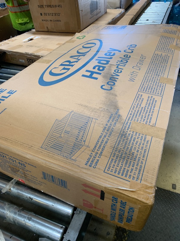 Photo 1 of Graco Hadley 5-in-1 Convertible Crib with Drawer – GREENGUARD Gold Certified, Fits Standard Crib Mattress, Converts to Toddler Bed, Daybed and Full Bed, 4 Adjustable Mattress Heights (White)