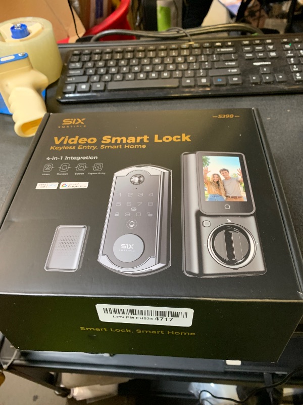 Photo 1 of SMRTIPLX Video Smart Lock S398, 4-in-1 Camera + Video Doorbell + Fingerprint Keyless Door Lock + Indoor Display Monitor, Smart WiFi Deadbolt, App Remote Control, Easy Installation, Chime Included