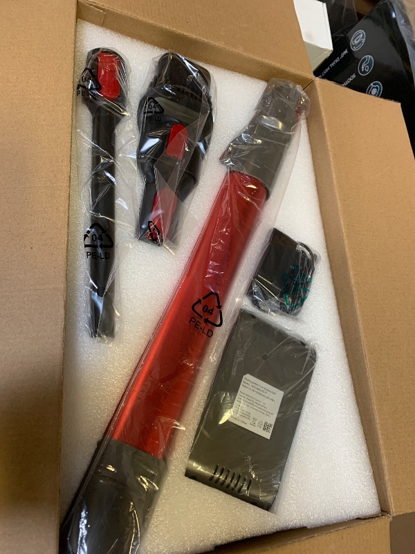 Photo 1 of WLOTPO Cordless Vacuum Cleane,Stick Vacuum Cordless Rechargeable with Super Suction,Hardwood Floor Vacuum for Home Pet Hair, Carpets, Tile(Deep Red)