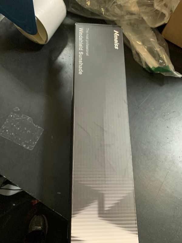 Photo 1 of [Upgraded] Nmoiss Windshield Sun Shade Umbrella - [Vinyl Coating Heat Shield] Protect Car from Sun Rays & Heat Damage Keep Cool and Protect Interior, Spring Structure Edge Medium 56" L x 31" W