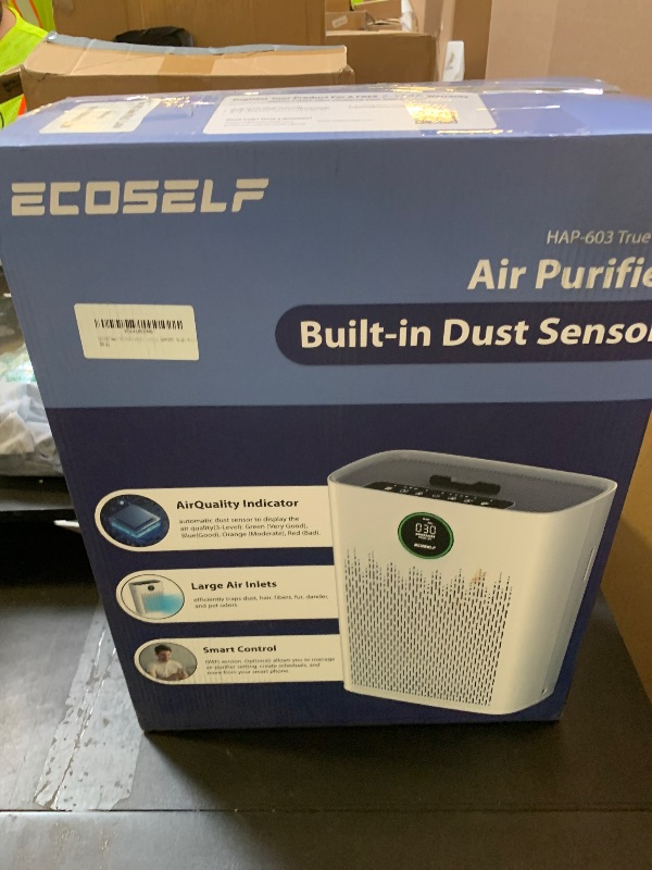 Photo 1 of **USED** Air Purifiers for Home Large Room, Cover Up to 2400 Ft² with True HEPA Filter, Smart Mode, PM2.5 Air Quality Display, 22dB Sleep Mode, Aromatherapy with 2X-Purification & 360°Air Outlet, HAP603