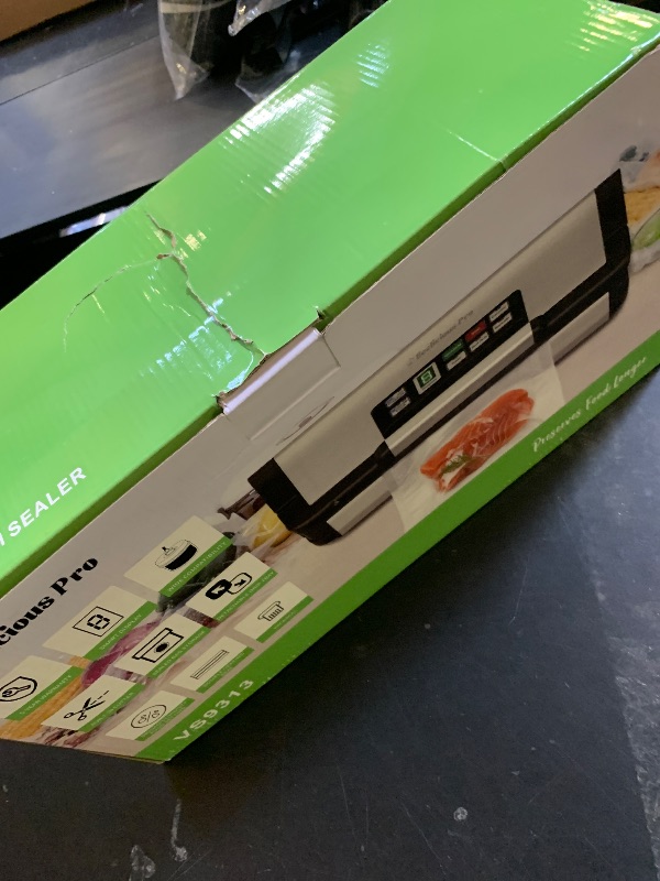 Photo 1 of 95kPa Vacuum Sealer Machine with AquaLock Technology, for Moist Seals, 2X Seal & 130W, Fully Automatic Food Sealer, Built-In Cutter, Bag Storage & Hose, Precision Sealing, 2 Bag Rolls,Stainless Steel