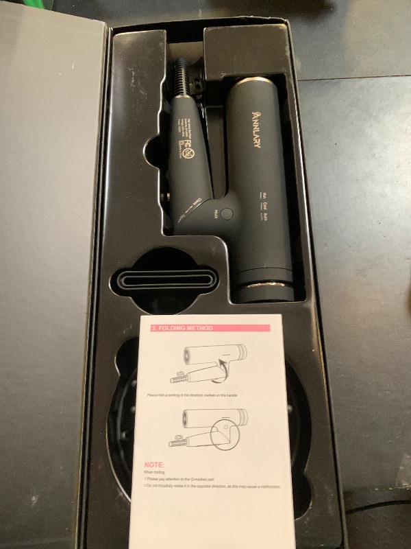 Photo 1 of Annlary Hair Dryer, Blow Dryer with Diffuser for Curly Hair | Plasma Ionic Hairdryer for Frizz Control | Low Noise | Foldable for Travel | 6.5Ft ALCI Cord | Magnetic Nozzle for Faster Drying