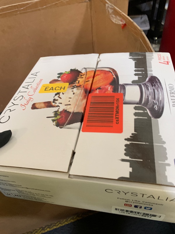 Photo 1 of Crystalia Small Glass Ice Cream Bowl Set, Glass Dessert Cups for Trifle Parfait Sundae and Nuts, Lead-Free Footed Dessert Cups, Clear Glass Fruit Parfait Cups, Set of 4, 9 oz (Rounded)