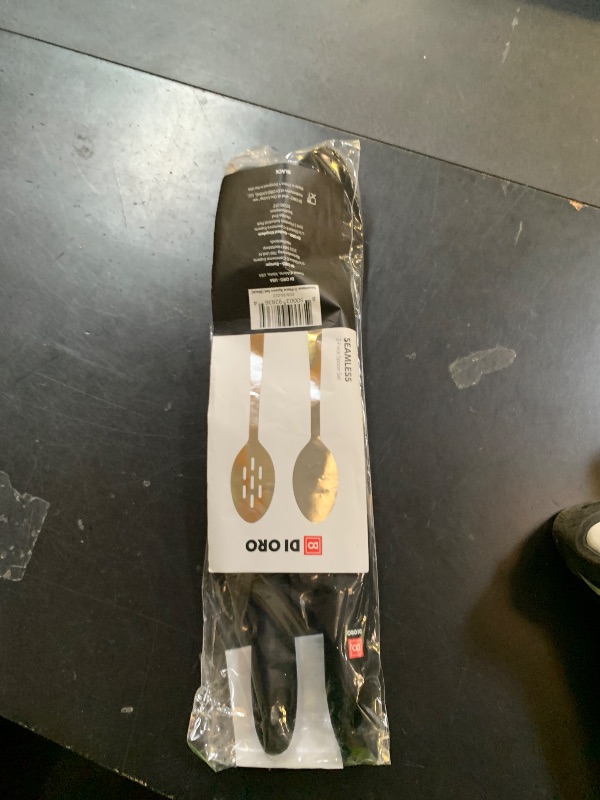 Photo 1 of DI ORO Silicone Spoons for Cooking - Large Kitchen Spoons for Mixing, Serving, & Stirring - 600°F Heat-Resistant Non Stick Utensils – Big Solid & Slotted - Dishwasher Safe (2pc, Black)