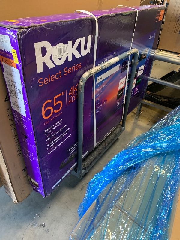 Photo 1 of Roku Smart TV – 65-Inch Select Series, 4K HDR TV – RokuTV with Enhanced Voice Remote – Flat Screen LED Television with Wi-Fi for Streaming Live Local News, Sports, Family Entertainment