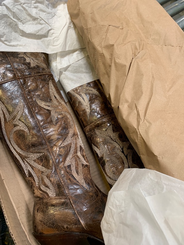 Photo 1 of Dan Post Womens Jilted Embroidered Snip Toe Dress Boots Over the Knee High Heel 3" & Up - Brown - Size 6.5 M