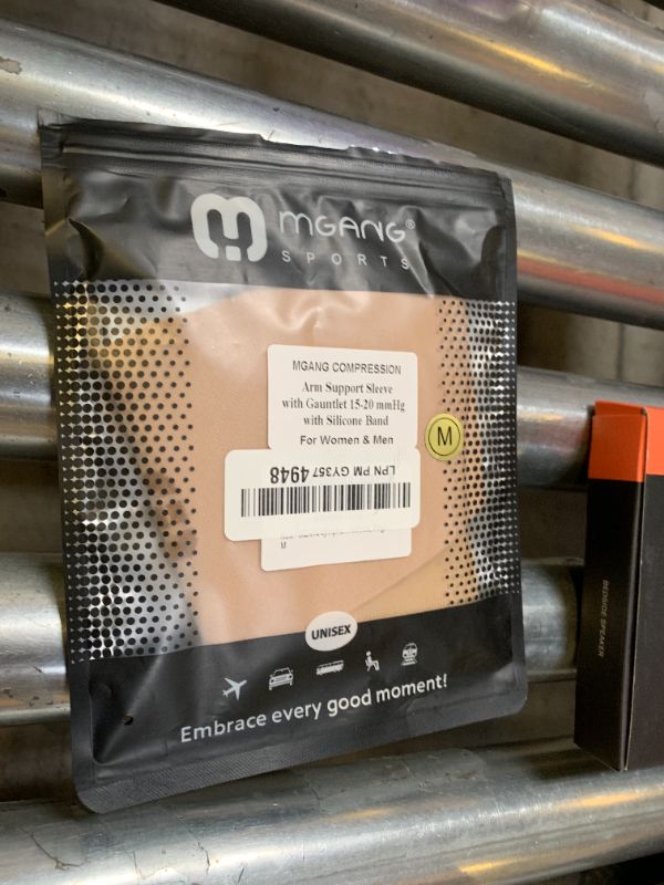 Photo 1 of MGANG Medical Compression Arm Sleeve with Gauntlet - 15-20mmHg Graduated Full Arm Support for Lymphedema, Comfortable Arm Brace for Women Men, Edema, Arthritis, Pain Relief, Bursitis, Golf, Beige M