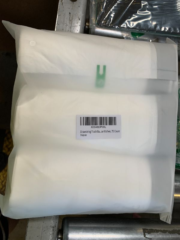 Photo 1 of 10 Gallon Trash Bags Drawstring, 1 Mil Thick White Garbage Bag for Office Kitchen, 75 Count