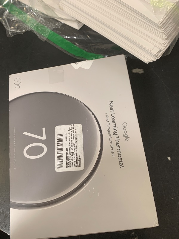 Photo 1 of Google Nest Learning Thermostat (4th gen) + Nest Temperature Sensor (2nd gen) - Obsidian