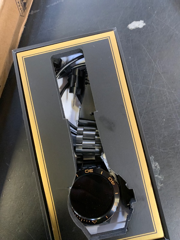 Photo 1 of Smart Watch for Men Answer/Make Call for Android iPhone, 1.43" AMOLED HD Screen Mens Luxury Watch, 400mAh Heavy Duty Smartwatch Heart Rate Blood Oxygen Blood Pressure Sleep Monitor Pedometer, 2 Straps