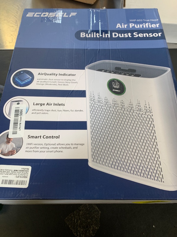 Photo 1 of Air Purifiers for Home Large Room, Cover Up to 2400 Ft² with True HEPA Filter, Smart Mode, PM2.5 Air Quality Display, 22dB Sleep Mode, Aromatherapy with 2X-Purification & 360°Air Outlet, HAP603