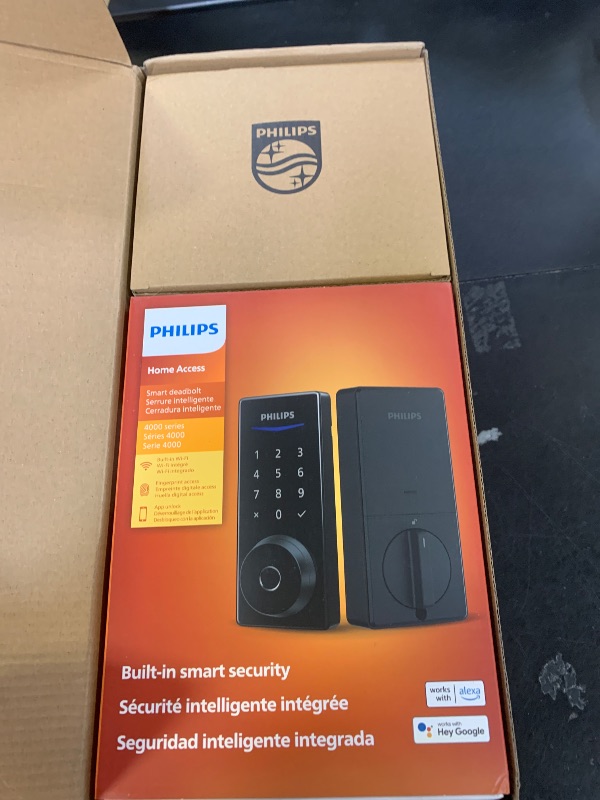 Photo 1 of Philips Wi-Fi Smart Lock with Handles, WiFi Keyless Entry Front Door Lock Set, Keypad Deadbolt with Handle App Fingerprint Code Unlocking, Auto Locking, Built-in WiFi, Remote Control & Voice Unlock