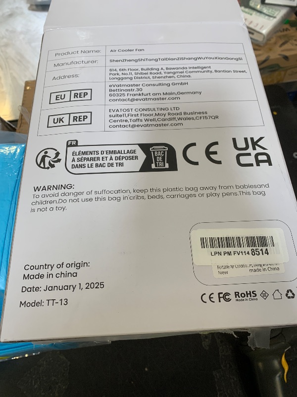 Photo 1 of MISSING LID********Portable Air Conditioners, Mini Air Conditioner, Personal Air Conditioner, AC Unit Cooling Fan with Remote Control, 3 Speed, 3 Mist, 7 Light,1-3H Timer, Evaporative Air Cooler Fan for Bedroom Office