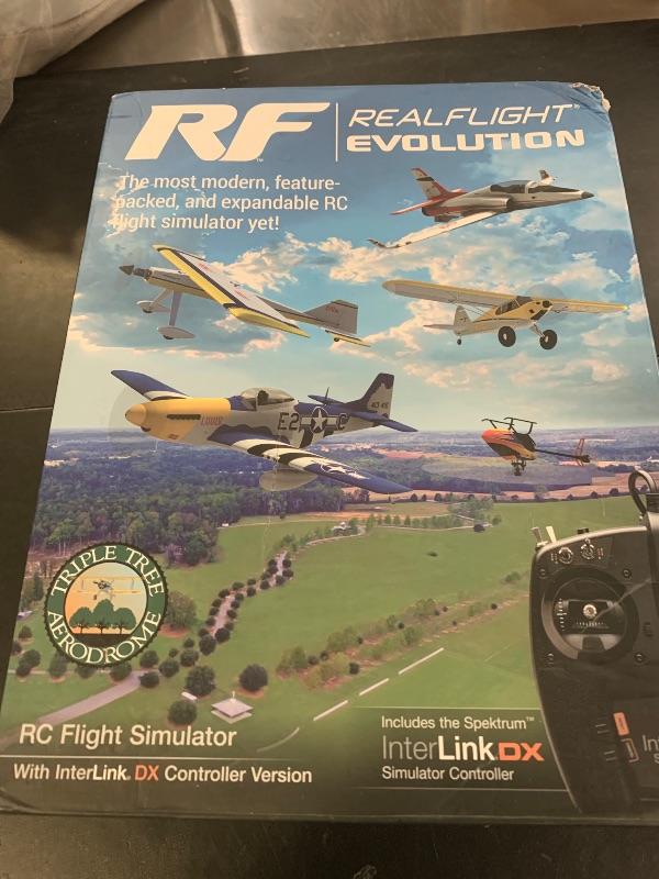 Photo 1 of REALFLIGHT Evolution RC Flight Simulator Software with Interlink DX Controller Included RFL2000 Air/Heli Simulators Compatible with VR headsets Online Multiplayer Options