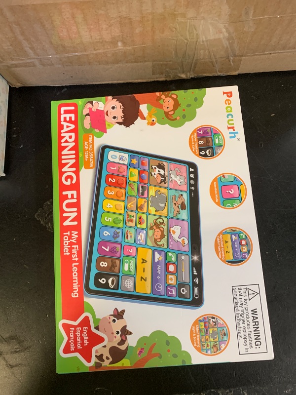Photo 1 of Peacurh Trilingual Learning Toy Tablet with Music & Sound, Montessori Speech Musical Therapy Toys, Gifts for Boy, Girl, Baby, Toddler, for Age 1, 2, 3 Year Old (12-18 Months)