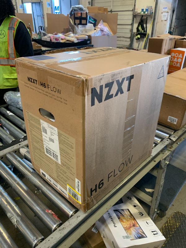 Photo 1 of NZXT H6 Flow | CC-H61FB-01 | Compact Dual-Chamber Mid-Tower Airflow Case | Panoramic Glass Panels | High-Performance Airflow Panels | Includes 3 x 120mm Fans | Cable Management | Black