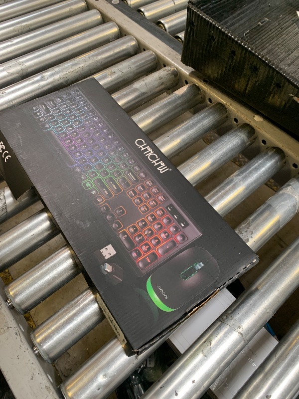 Photo 1 of Wireless Keyboard and Mouse Combo, Rechargeable Rainbow LED Light Up Keyboard and Mouse 2.4GHz Quiet Mouse and Keyboard for Mac, Windows, Laptop, PC Xbox PS4 PS5 (Office/Gaming) (Wireless)