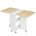 Photo 1 of Cocosity Space Saving Versatile Folding Kitchen Dining Table with Wheels & Storage Shelf for Small Apartment