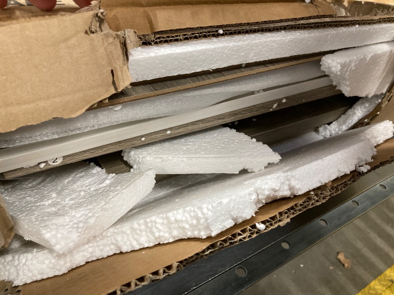 Photo 1 of ***BOX 2 OF 2 ONLY*HALF THE PIECES ARE NOT INCLUDED***Furrnook TV Stand Sliding Barn Door Modern&Farmhouse Wood Entertainment Center, Storage Cabinet Table Living Room with Adjustable Shelves for TVs Up to 65" (Gray, Farmhouse with Open Shelf)***BOX 2 OF 