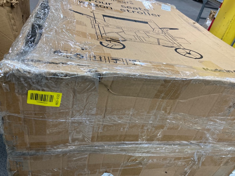 Photo 1 of Vipsafe Foldable Wagon Stroller for 4 Kids, Multifunctional Wagon with Detachable Canopy, Adjustable Handlebars, Removable Seats, and Easy Storage
