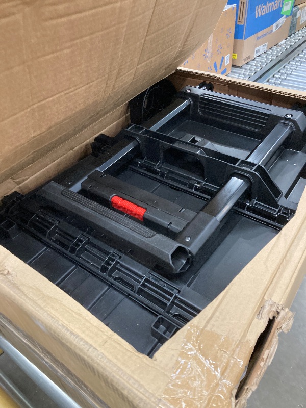 Photo 1 of Keter Stack-n-Roll Modular Tools Organizer for Garage Storage and DIY, 3 Piece Resin Rolling Tool Box System for Small Parts, Black