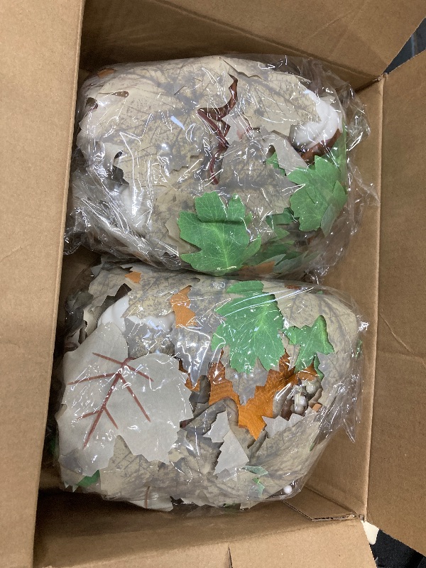 Photo 1 of 2 Pack Fall Leaves Garlands, 6Ft Autumn Leaves Decor with Pumpkins for Home Mantle Fireplace Front Door, Maple Leaf Garland Decorations for Farmhouse Porch Outdoor Indoor Thanksgiving Halloween