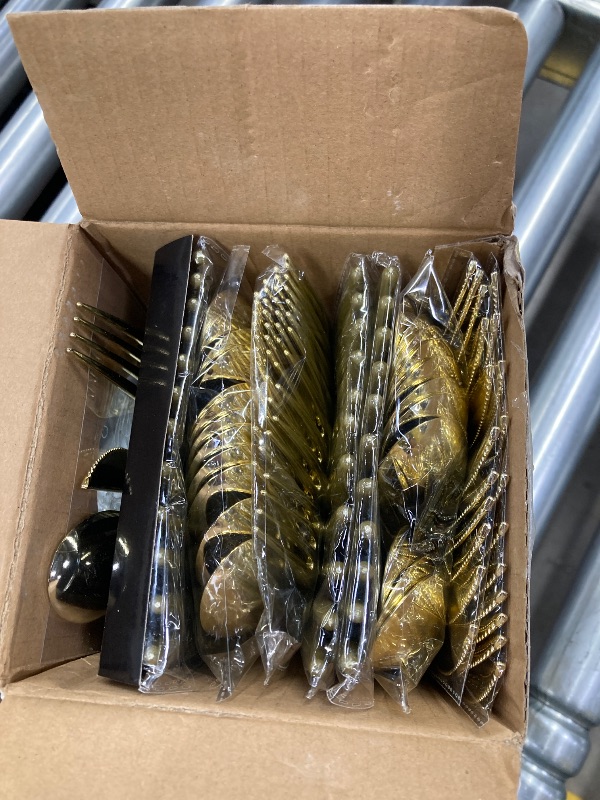 Photo 1 of ***COUNT VERIFIED***Supernal 102pcs Gold Plastic Silverware, Disposable Cutlery with Dark Gold Handle, Plastic Forks and Spoons Knives,34 Forks,34Knvies,34 Spoons,Perfect for ***COUNT VERIFIED***
