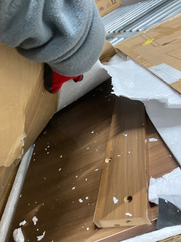 Photo 1 of ***HARDWARE IS MISSING***Washer Dryer Countertop Single, 27.17" L x 27.56" W x 2.76" H Wood LaundryCountertop, Washer and Dryer Topper with Anti-Slip Pads & Edge Rails for Laundry Room Organization and Storage(Dark Wood)***HARDWARE IS MISSING***