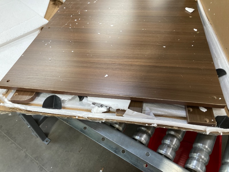 Photo 1 of ***HARDWARE IS MISSING***Washer Dryer Countertop Single, 27.17" L x 27.56" W x 2.76" H Wood LaundryCountertop, Washer and Dryer Topper with Anti-Slip Pads & Edge Rails for Laundry Room Organization and Storage(Dark Wood)***HARDWARE IS MISSING***