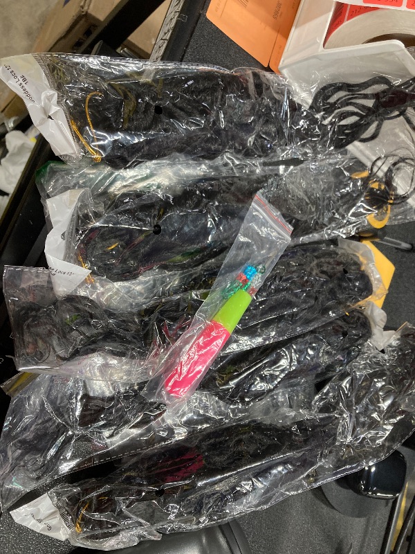 Photo 1 of ***1 PACK IS MISSING*5 PACKS INCLUDED***LOSMOEER Faux Locs Crochet Hair 12 Inch, 6 Packs Goddess Locs Crochet Hair for Women, Soft Locs Pre Looped Crochet Braids with Wavy Curly Ends Queen Locs Synthetic Braids Extensions (#1B)***1 PACK IS MISSING*5 PACKS